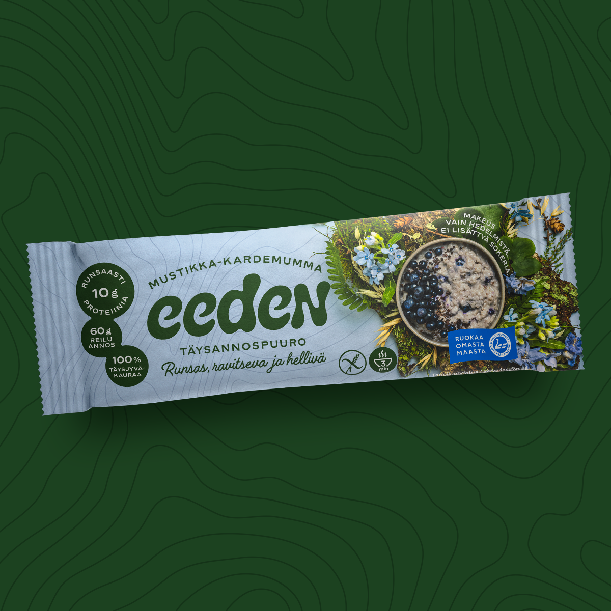 Eeden mustikka-kardemumma täysannospuuro