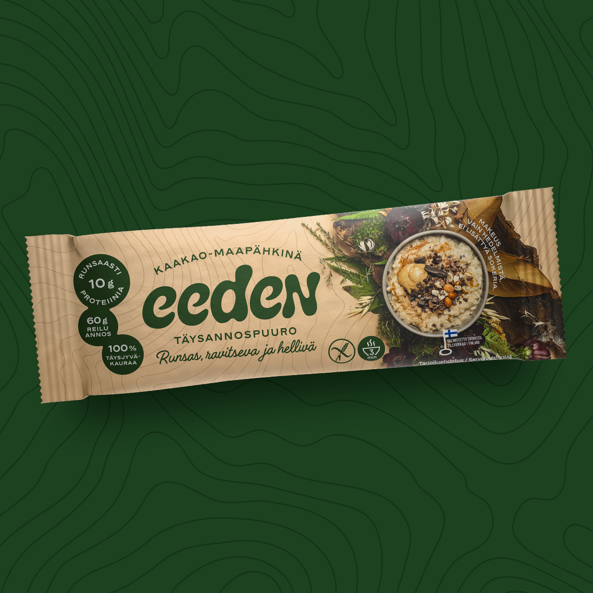 Eeden cocoa-peanut wholesome single-serving porridge