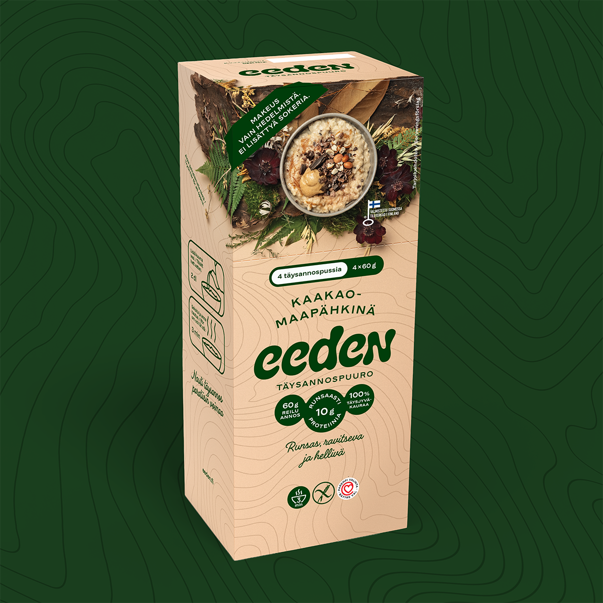Eeden cocoa-peanut wholesome single-serving porridge